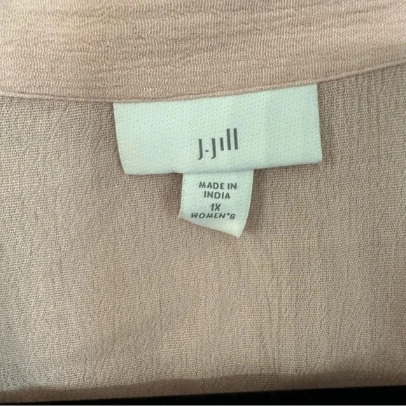 J. Jill Women’s Long Sleeve Button Up Front Tie Quartz Ombré Pink Size 1X NWT - Picture 8 of 10